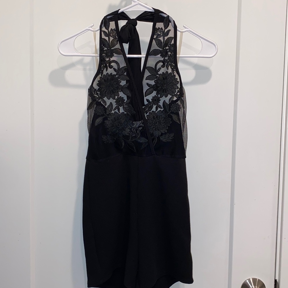 Black mesh romper